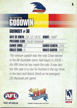 2010 Select AFL Champions #4 Simon Goodwin Back